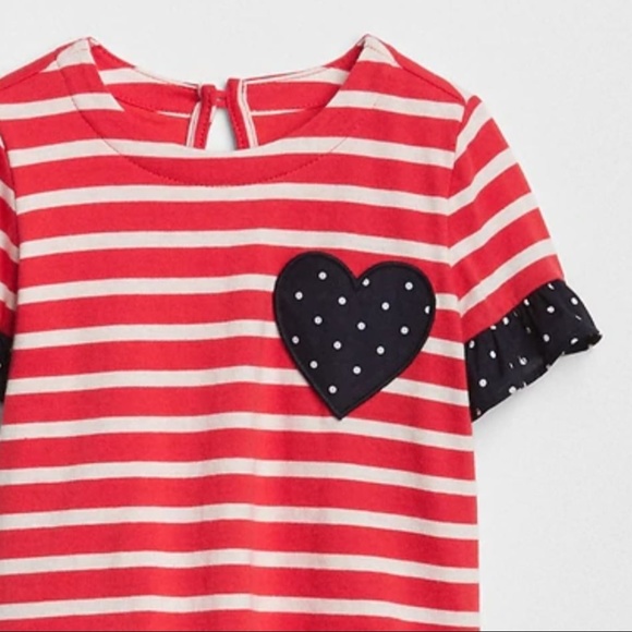 *GAP KIDS* Baby Girl Print Heart Body Double Top - Picture 2 of 5